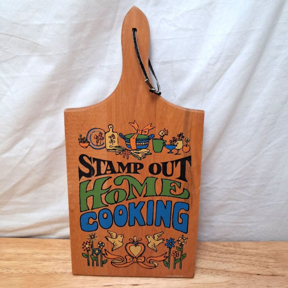 Vintage Enesco Cutting Board Kitchen Decor Taiwan Granny Cottage Home Cooking